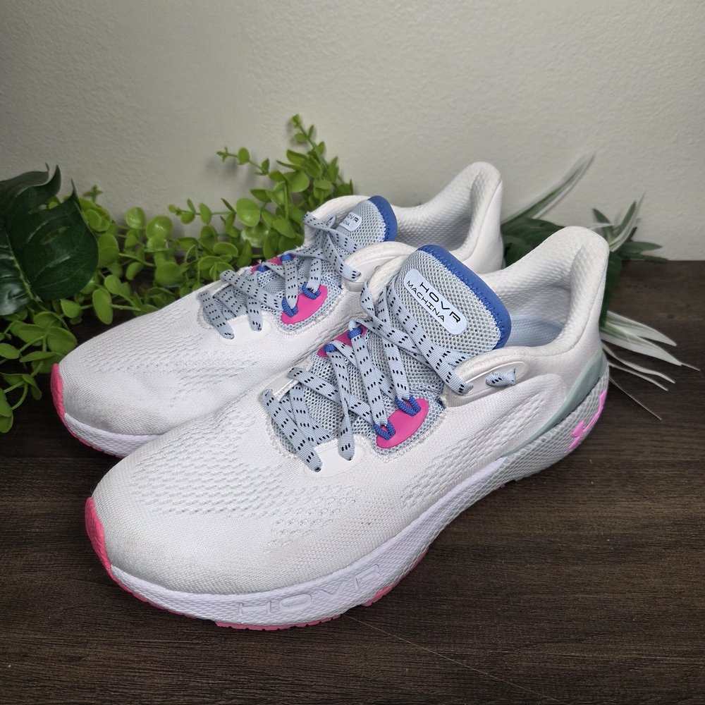 Under Armour - HOVR Machina 3 White/Breaker Women’s 3024907-103 Size 10  #0040